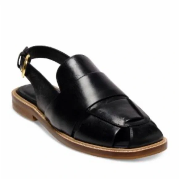 NWOB Free People Libby Fisher Squaretoe Fisherman Sandals in BLACK Size 6.5 - Picture 3 of 5